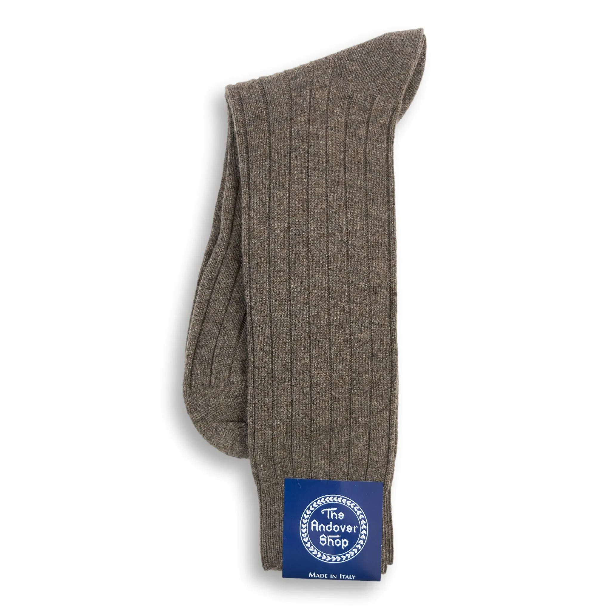 Mid-Calf Pure Cashmere Ribbed Dress Sock sold by The Andover Shop product image thumbnail 3