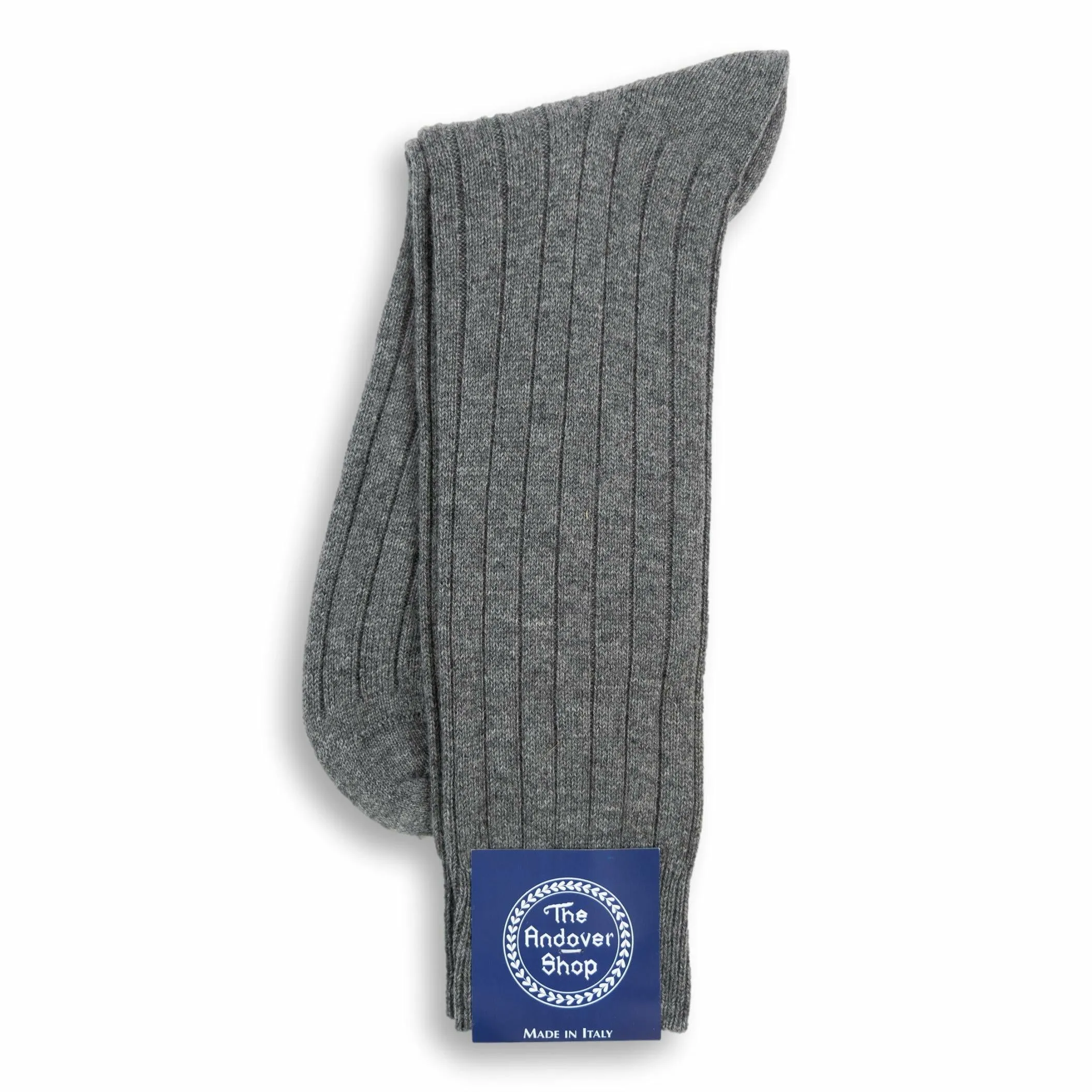 Mid-Calf Pure Cashmere Ribbed Dress Sock sold by The Andover Shop product image thumbnail 2