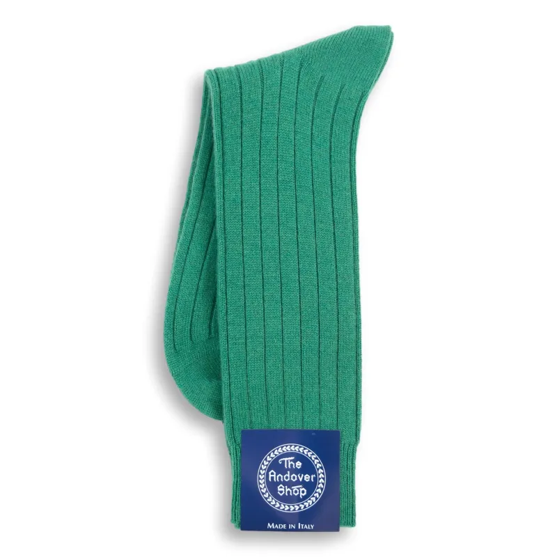 Mid-Calf Pure Cashmere Ribbed Dress Sock sold by The Andover Shop