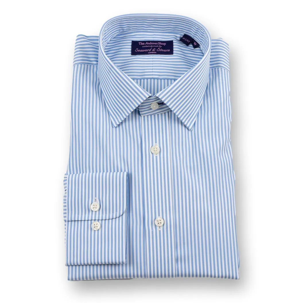 Blue Bengal Stripe Spread Collar Dress Shirt sold by The Andover Shop