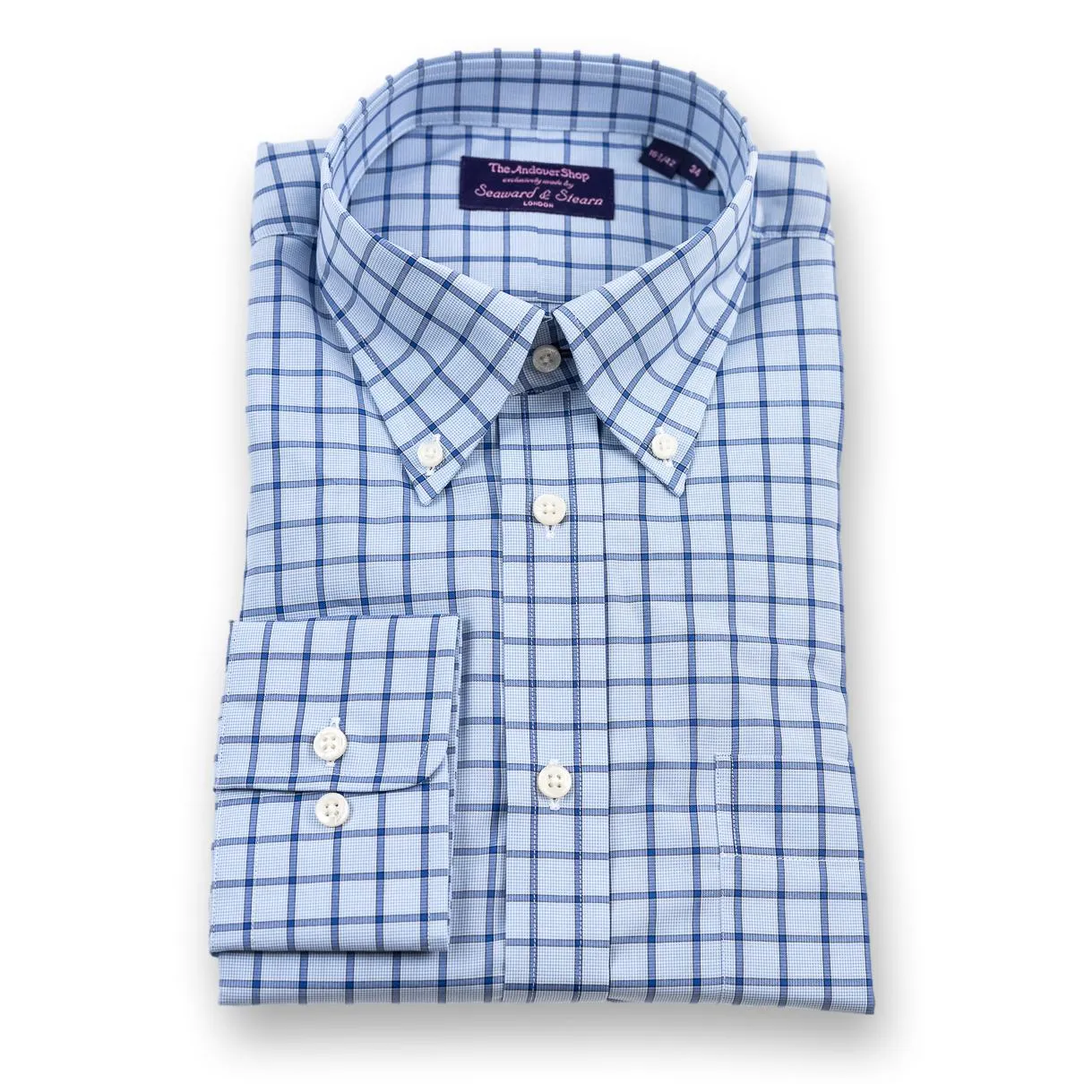 Blue Graph Check Button Down Dress Shirt sold by The Andover Shop