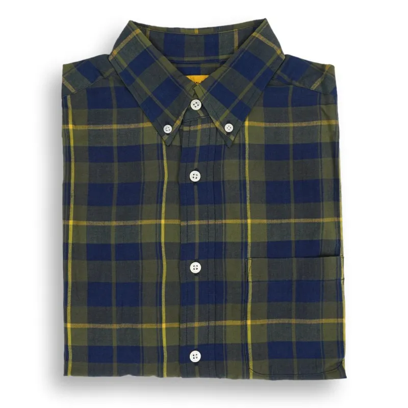 Navy, Olive, and Yellow Button Down Madras Sport Shirt sold by The Andover Shop