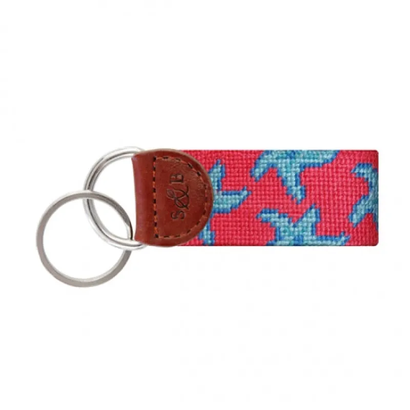 Watermelon Starfish Needlepoint Key Fob sold by The Andover Shop