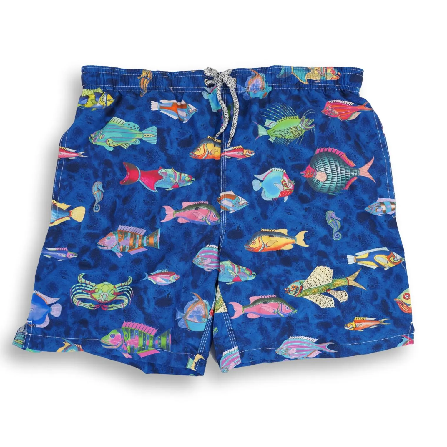 Sea Blue Fish Swim Trunks sold by The Andover Shop