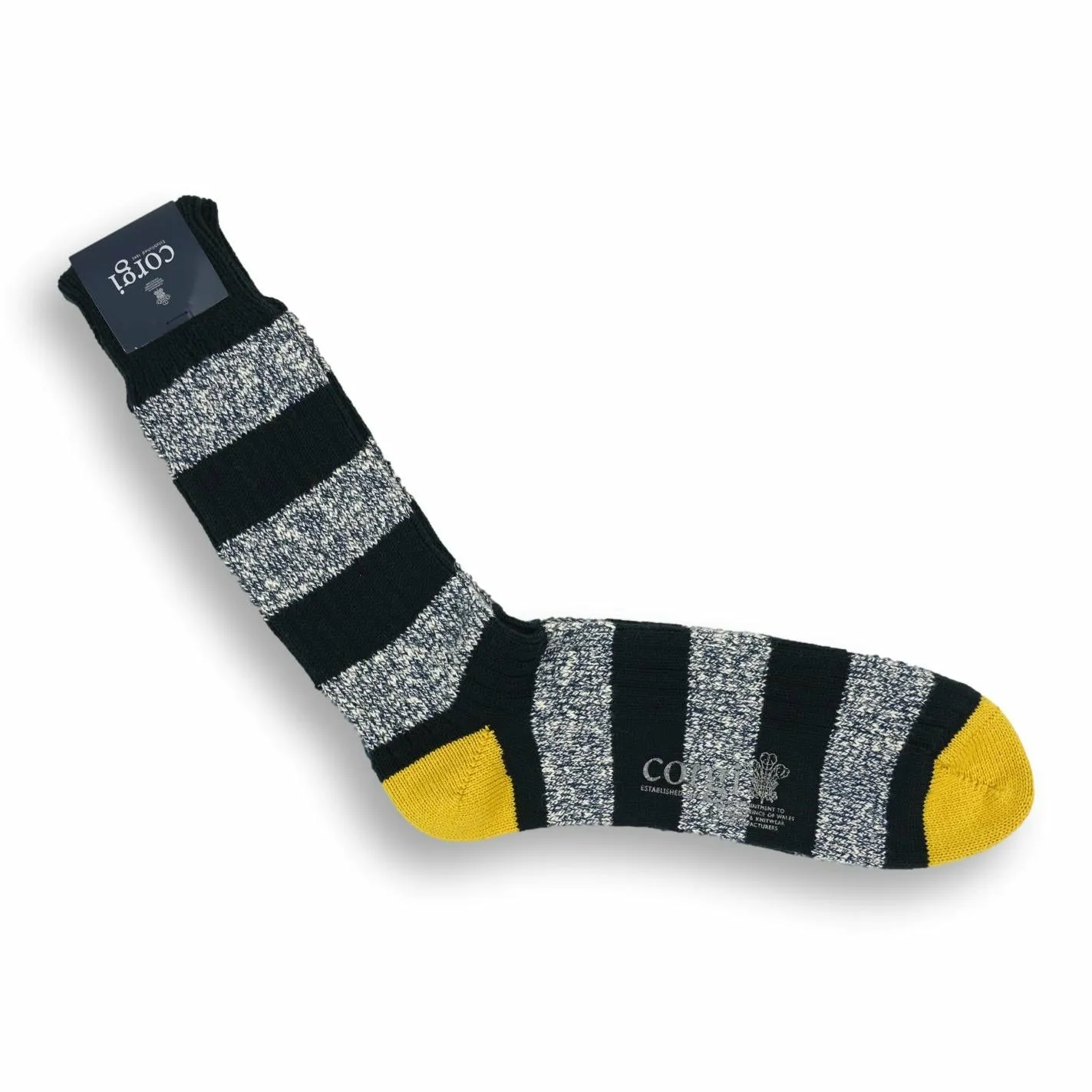Pure Cotton Stripe with Contrast Toe and Heel Sock sold by The Andover Shop product image thumbnail 2