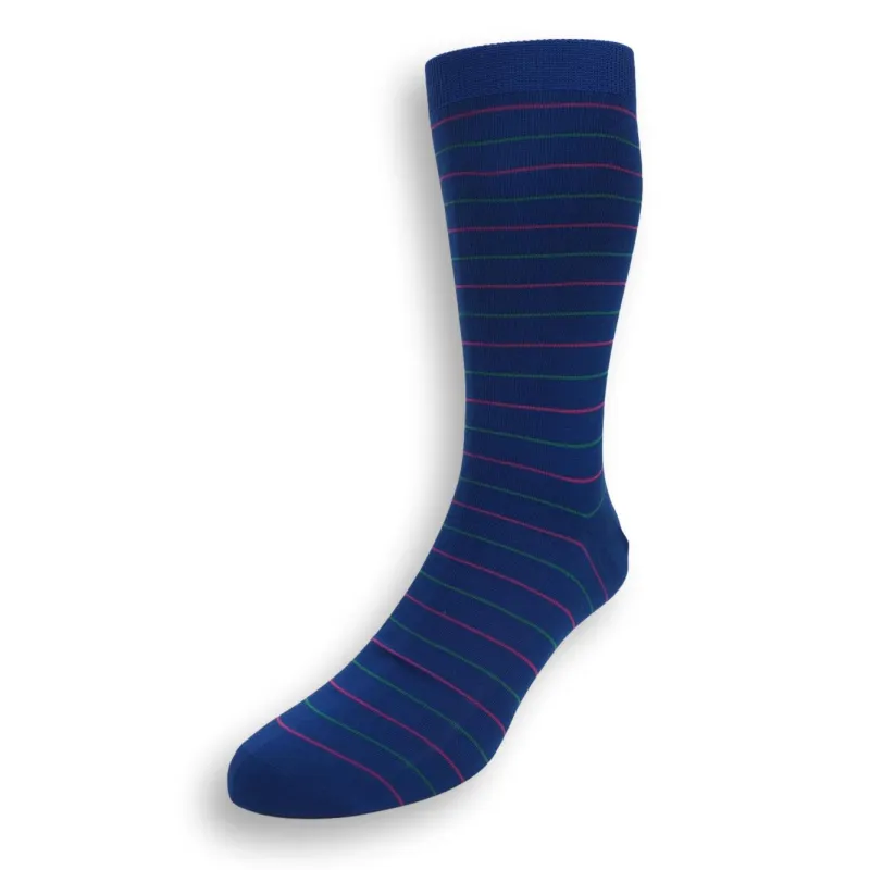 Mid-Calf Cotton Fine Stripe Dress Sock sold by The Andover Shop
