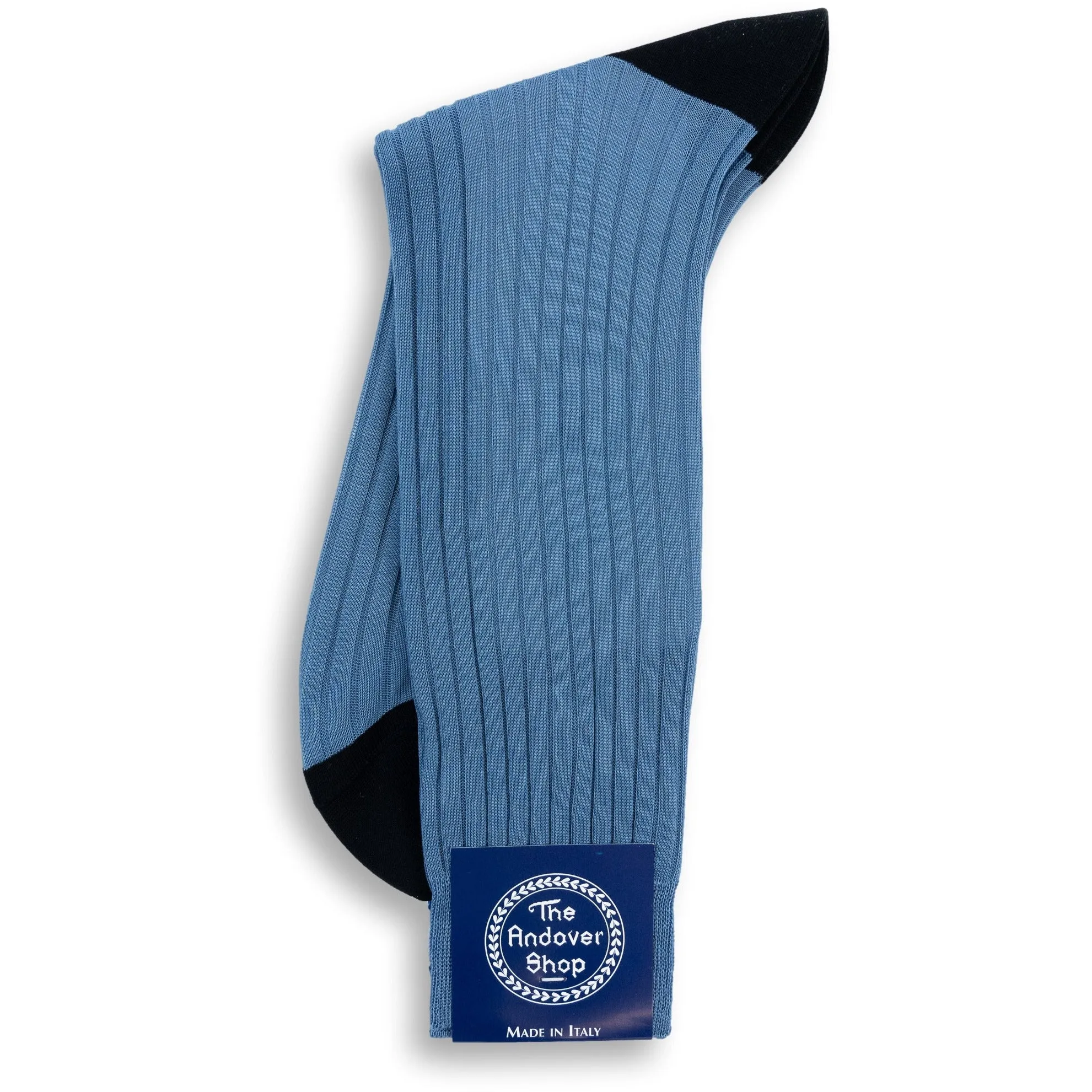 Mid-Calf Cotton Ribbed Two Tone Dress Sock sold by The Andover Shop product image thumbnail 3