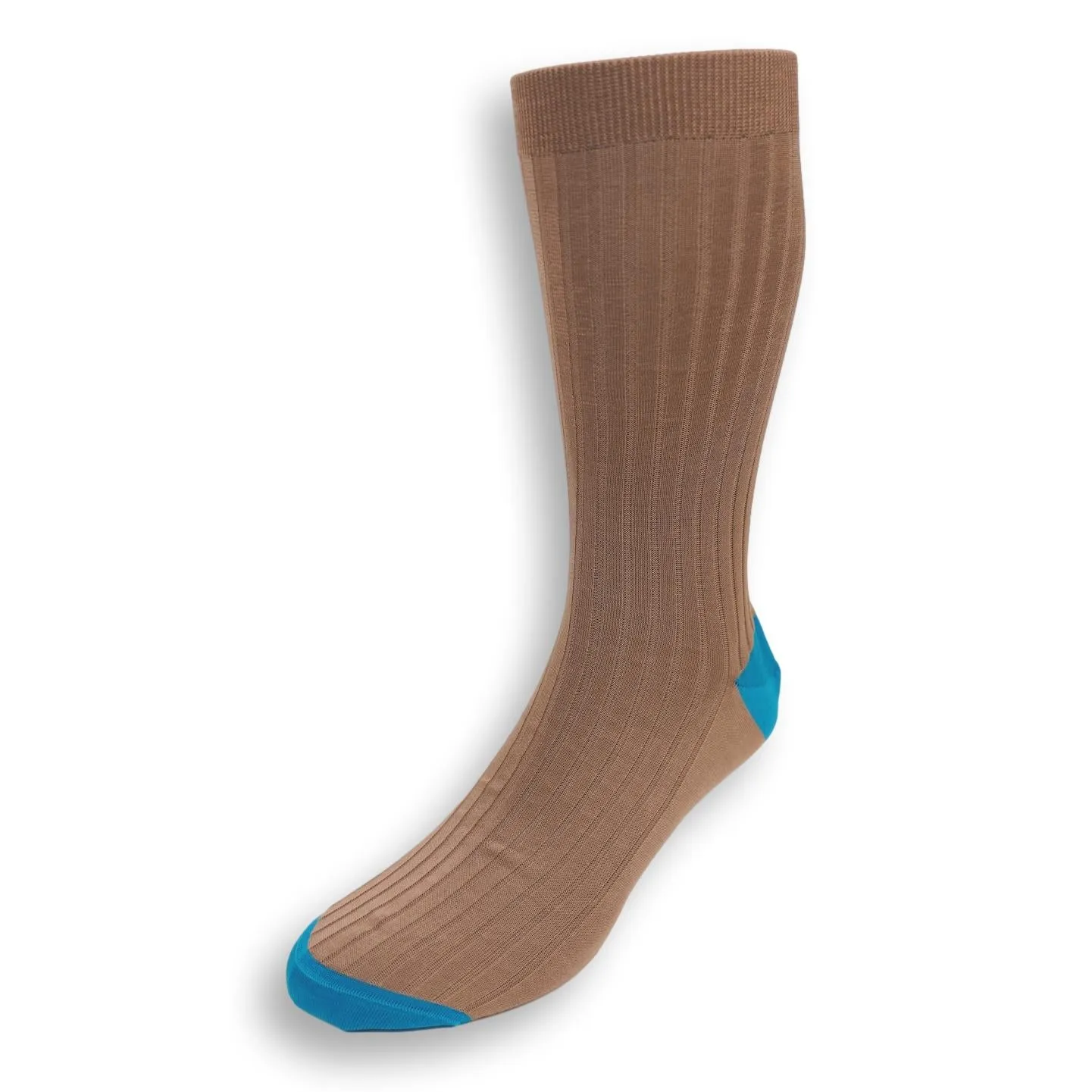 Mid-Calf Cotton Ribbed Two Tone Dress Sock sold by The Andover Shop product image thumbnail 2