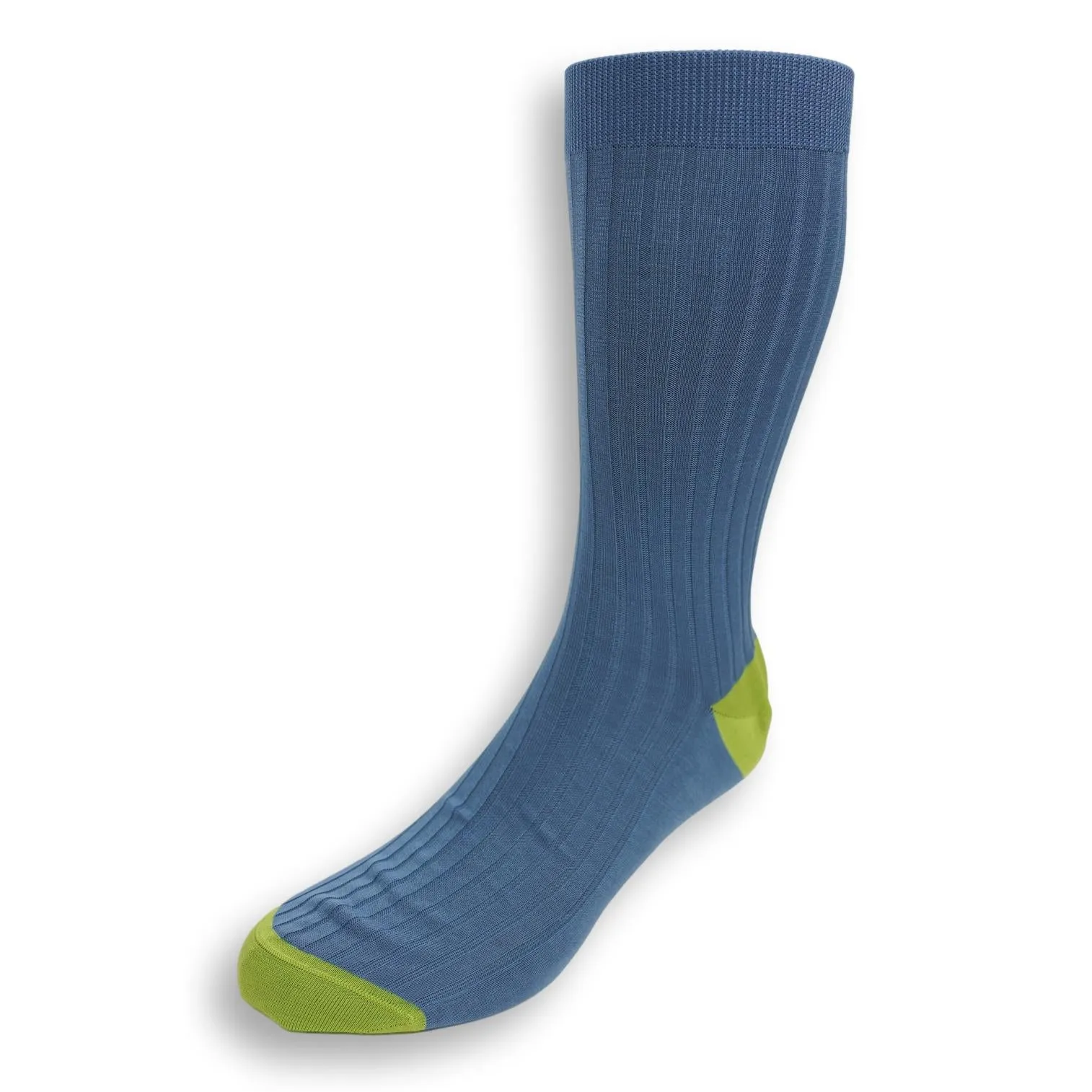 Mid-Calf Cotton Ribbed Two Tone Dress Sock sold by The Andover Shop
