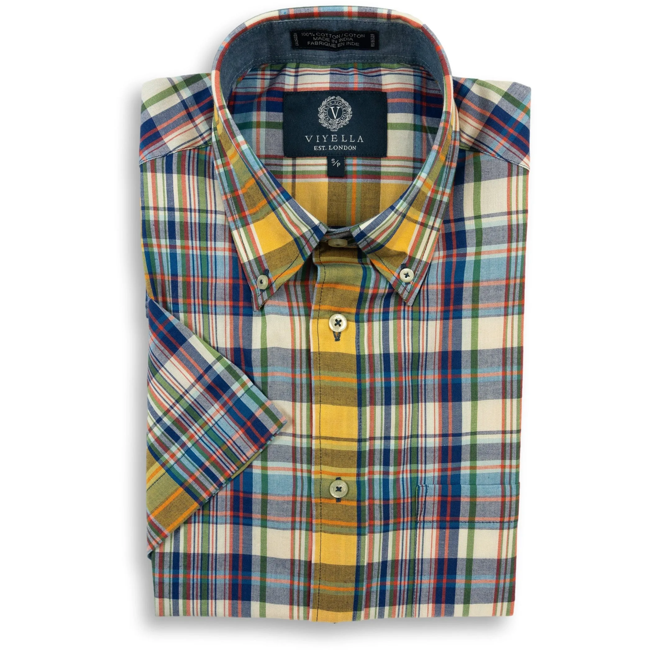 Viyella 100% Cotton Madras Short Sleeve Sport Shirt sold by The Andover Shop product image thumbnail 2