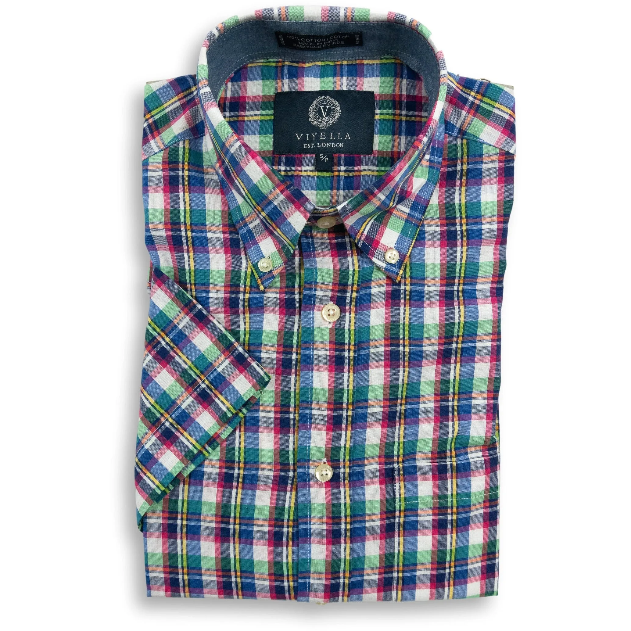 Viyella 100% Cotton Madras Short Sleeve Sport Shirt sold by The Andover Shop