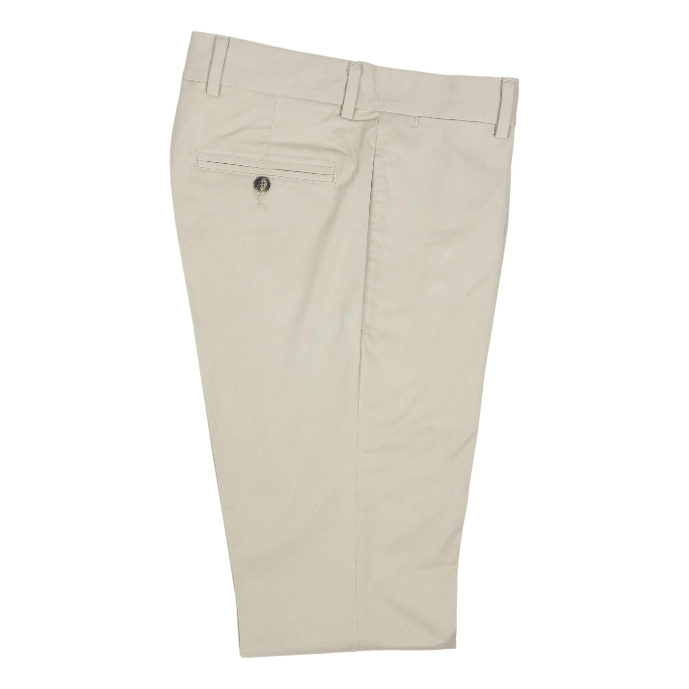 Cotton Khaki Twill Plain Front Trouser sold by The Andover Shop