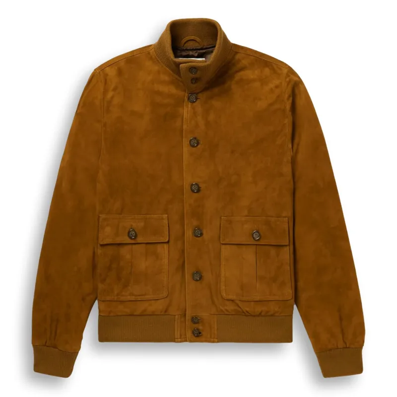 Valstarino Suede Bomber Jacket sold by The Andover Shop