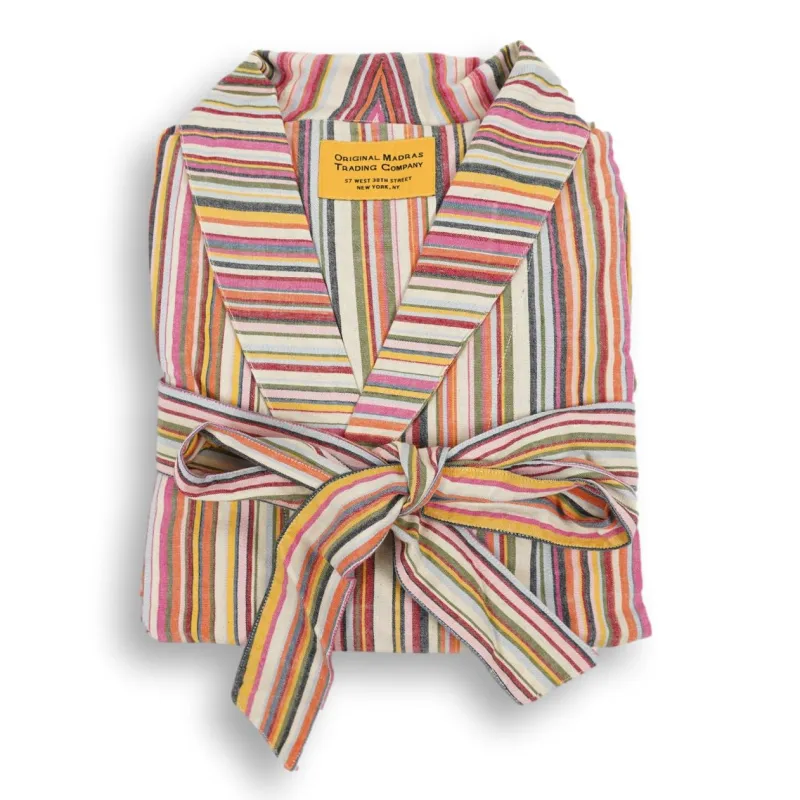Multi-Colored Stripe Madras Belted Robe sold by The Andover Shop