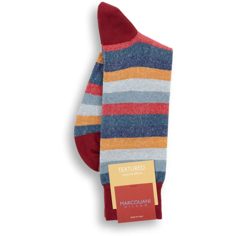 Linen Cotton Blend Tonal Stripe Mid-Calf Dress Socks sold by The Andover Shop