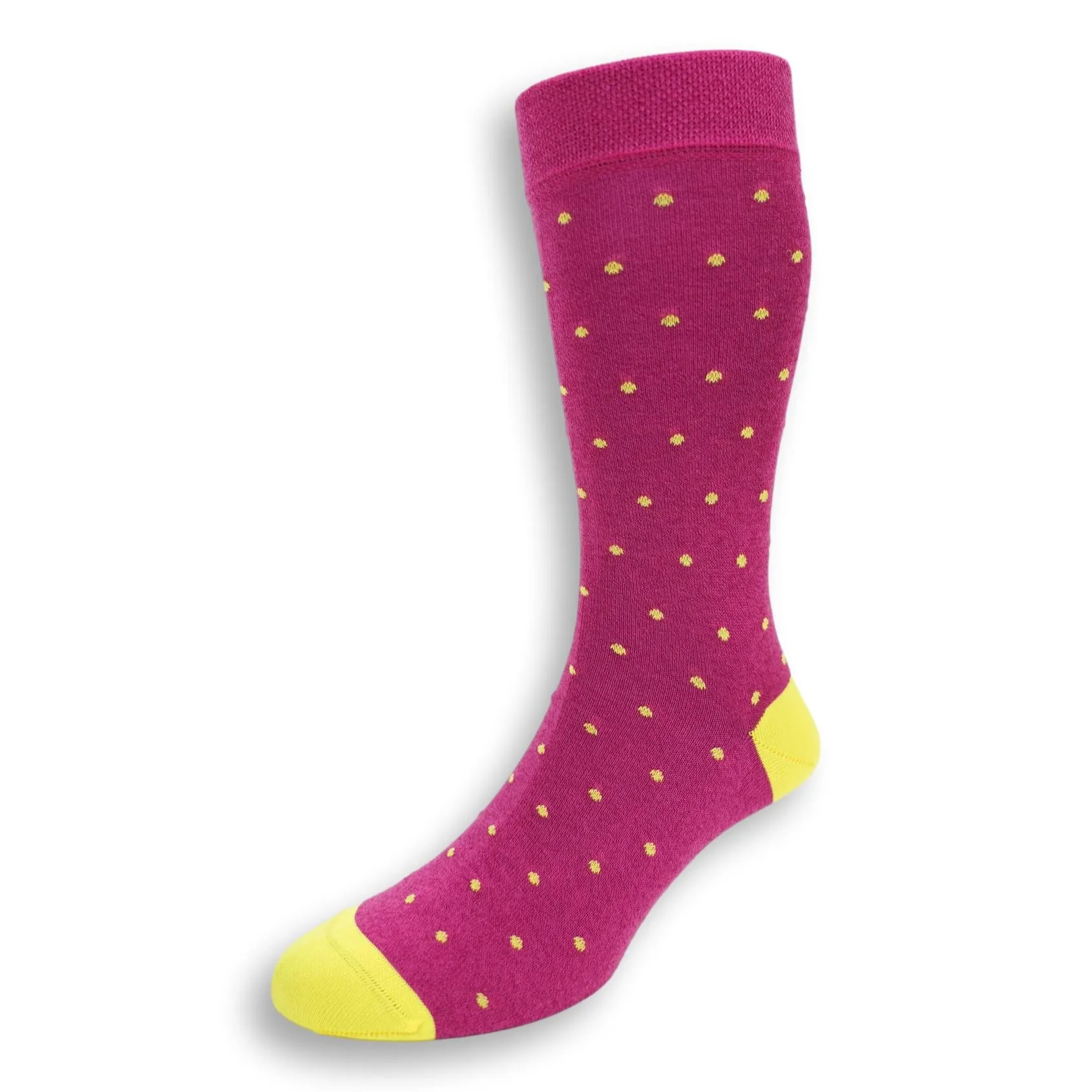 Pima Cotton Fluo Polka Dots Mid-Calf Dress Socks sold by The Andover Shop product image thumbnail 2