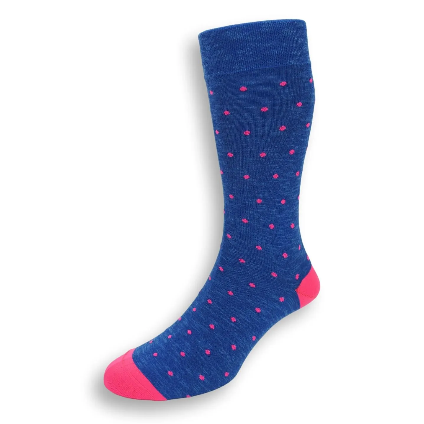 Pima Cotton Fluo Polka Dots Mid-Calf Dress Socks sold by The Andover Shop product image thumbnail 3