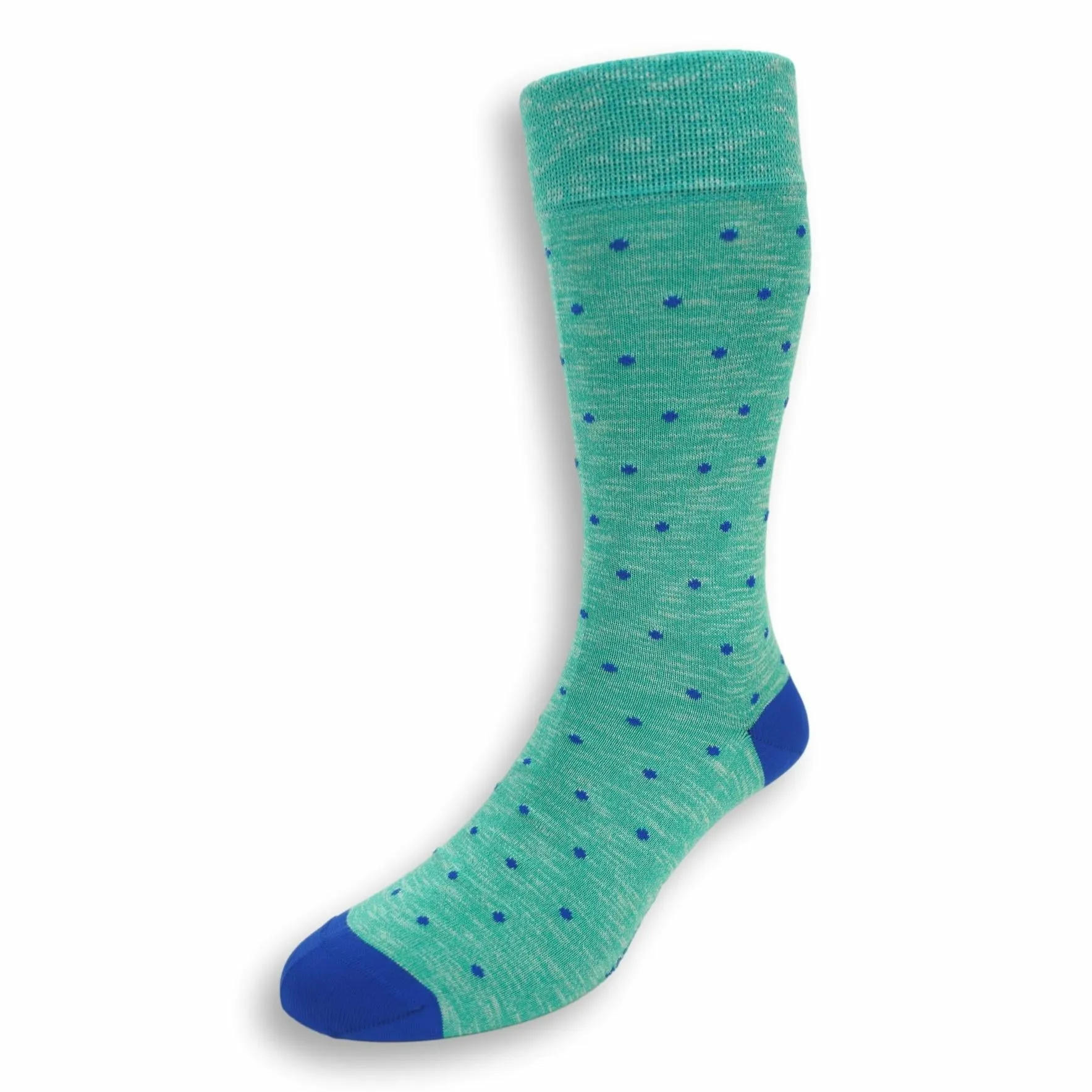 Pima Cotton Fluo Polka Dots Mid-Calf Dress Socks sold by The Andover Shop