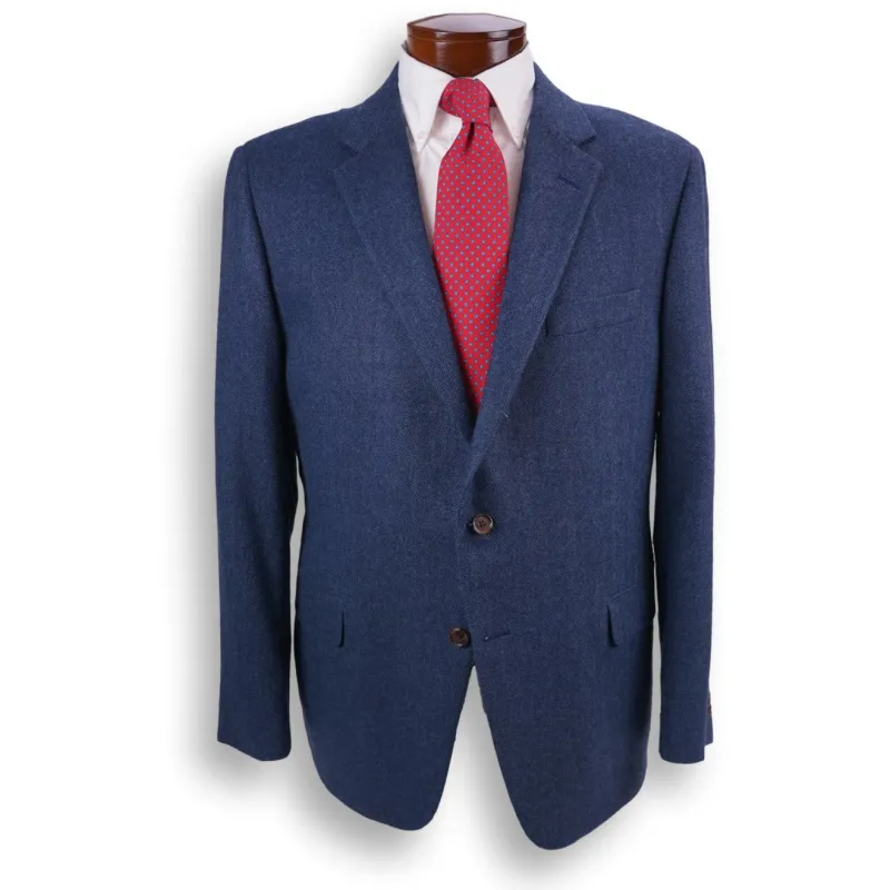 Blue Lambswool and Angora Herringbone Sport Coat sold by The Andover Shop