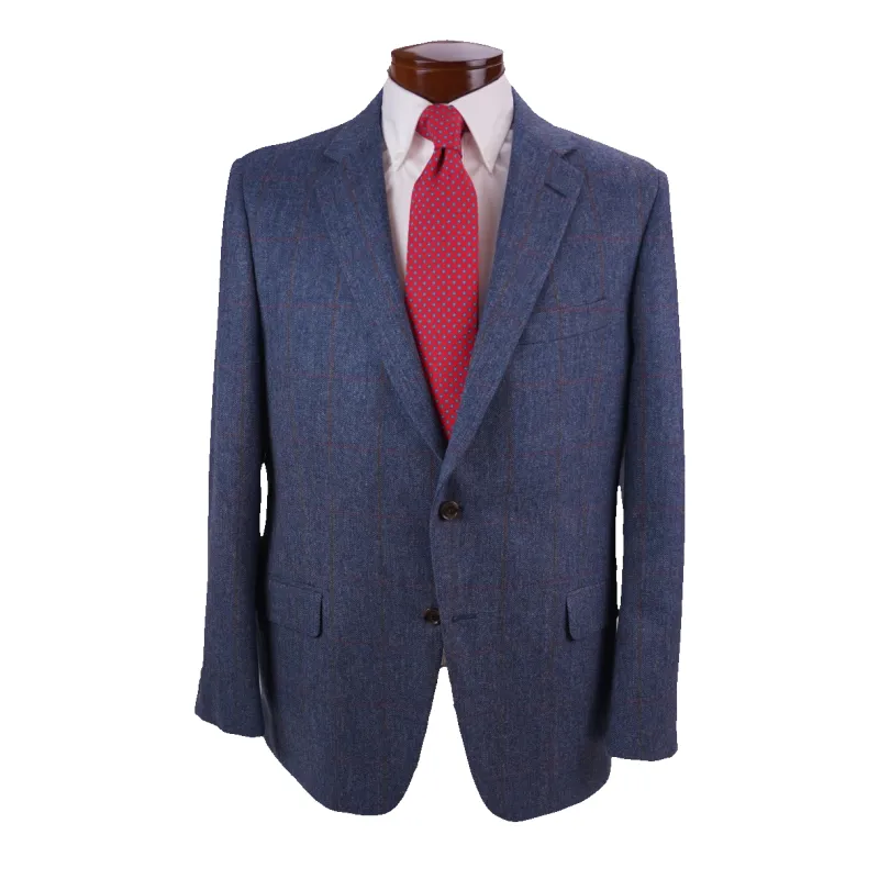 Soft Blue with Windowpane Lovat Tweed Sport Coat sold by The Andover Shop