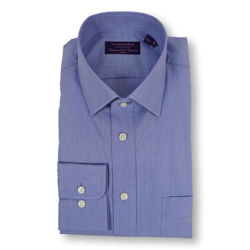 Mid Blue End on End Spread Collar Dress Shirt sold by The Andover Shop