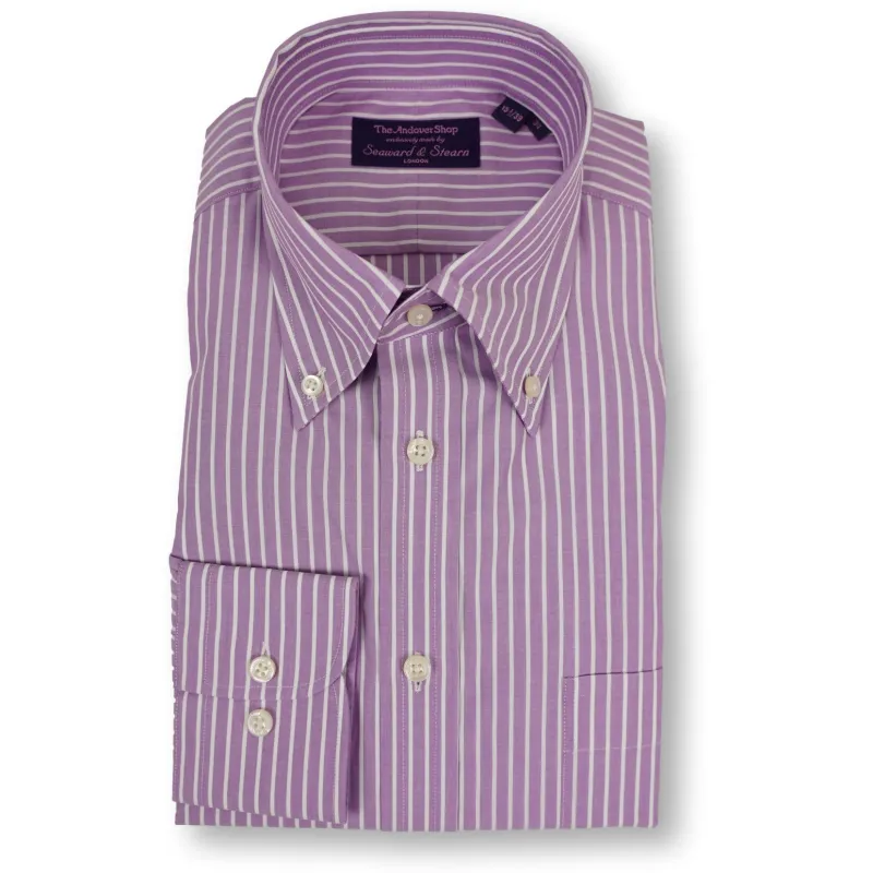 Lilac and White Striped Button Down Dress Shirt sold by The Andover Shop