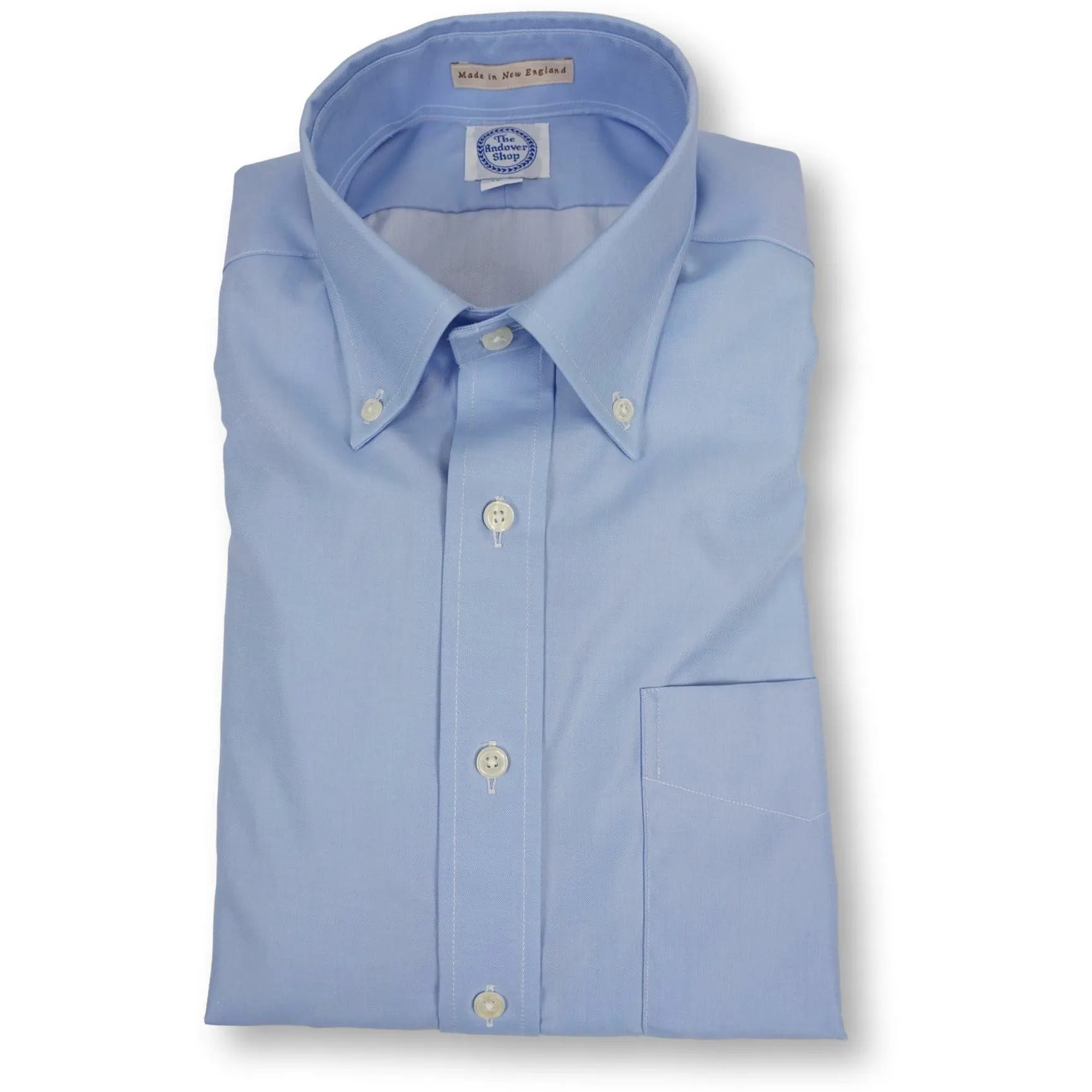Powder Blue Twill Button Down Dress Shirt sold by The Andover Shop