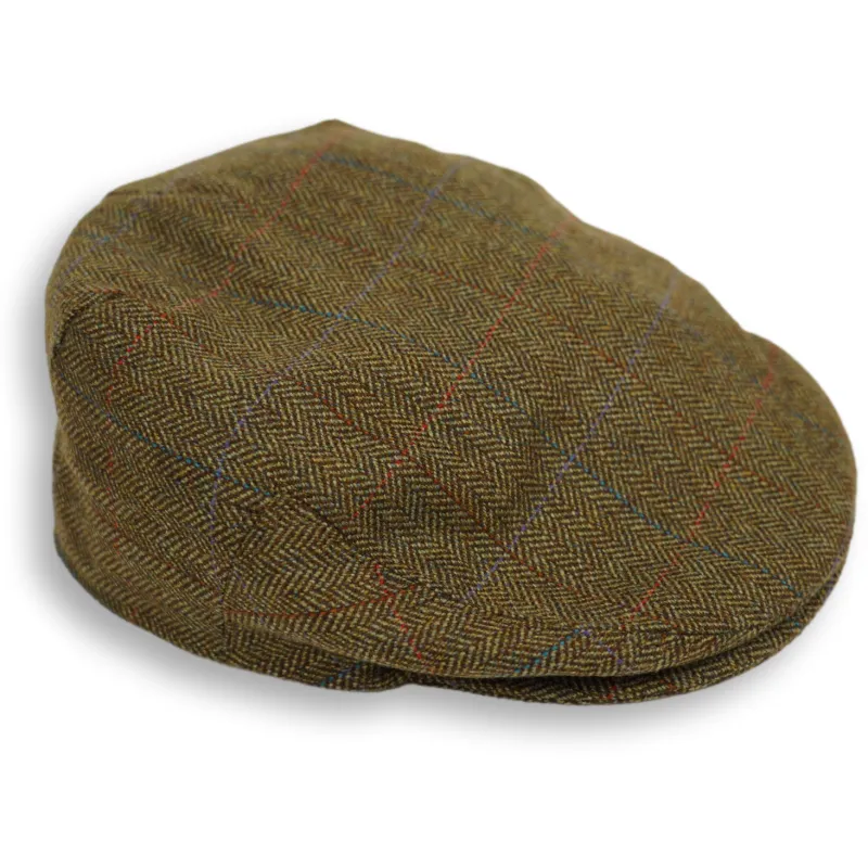 Light Brown Herringbone with Multicolored Windowpane Wool Cap sold by The Andover Shop