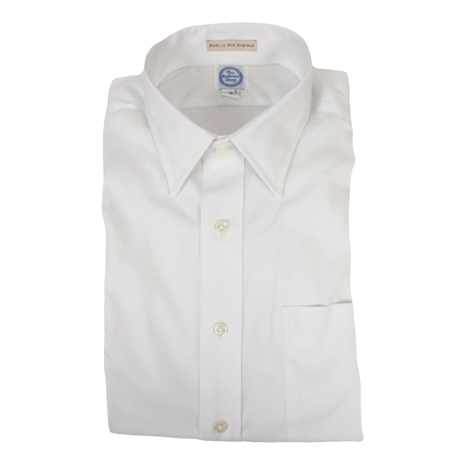 White Broadcloth Spread Collar Dress Shirt sold by The Andover Shop