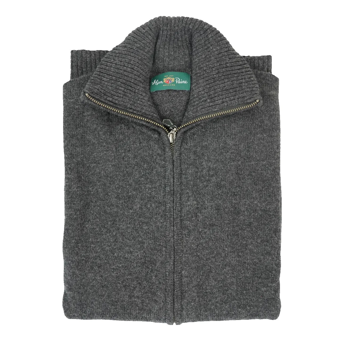 Lambswool Ballater Full Zip Mock Neck Sweater sold by The Andover Shop product image thumbnail 3