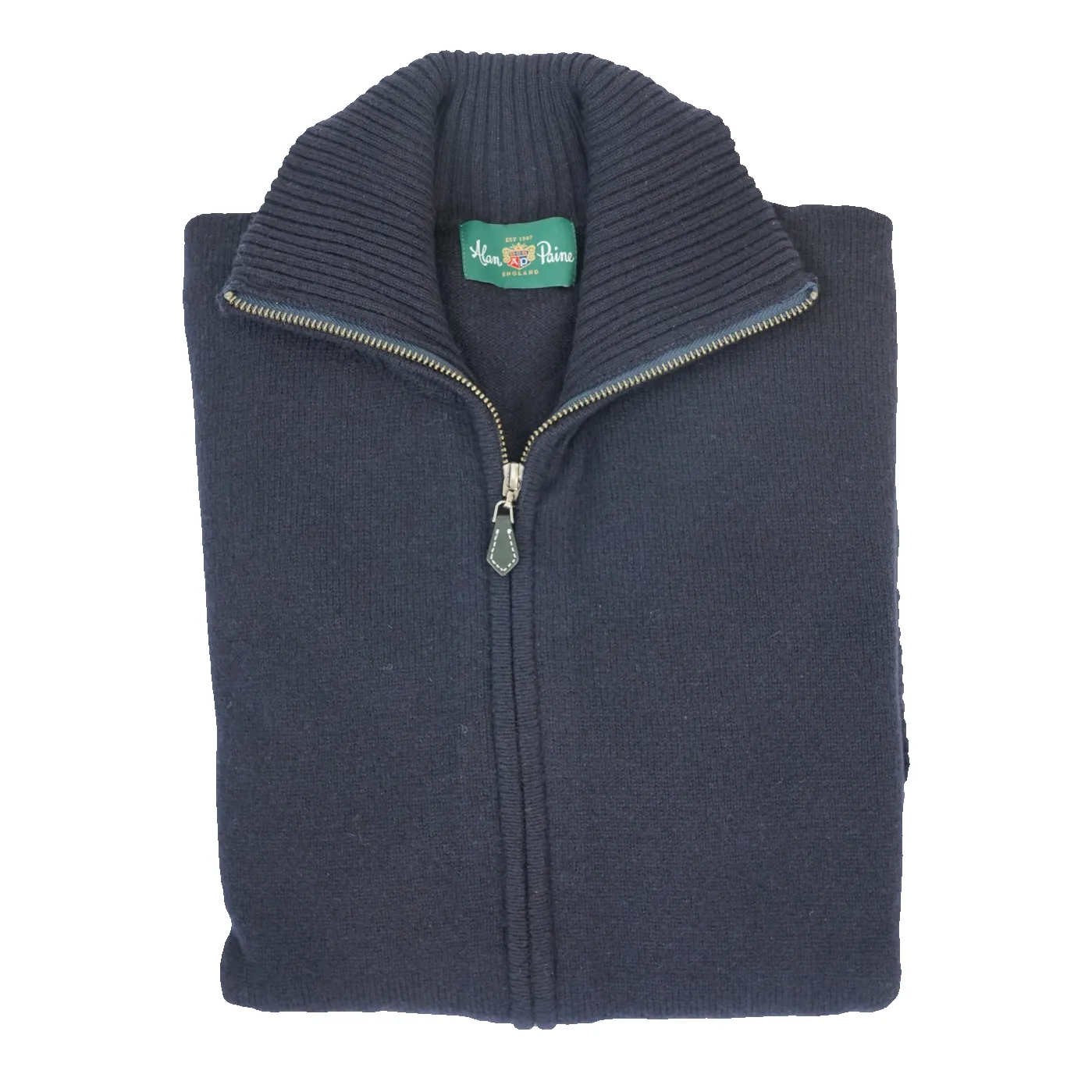 Lambswool Ballater Full Zip Mock Neck Sweater sold by The Andover Shop