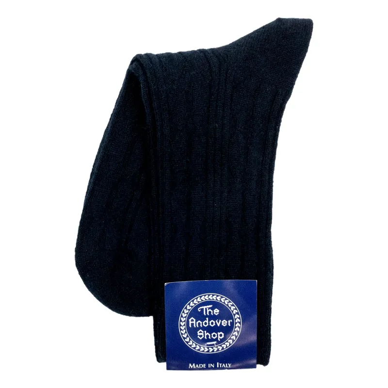 Women's 100% Cashmere Cable Dress Sock sold by The Andover Shop