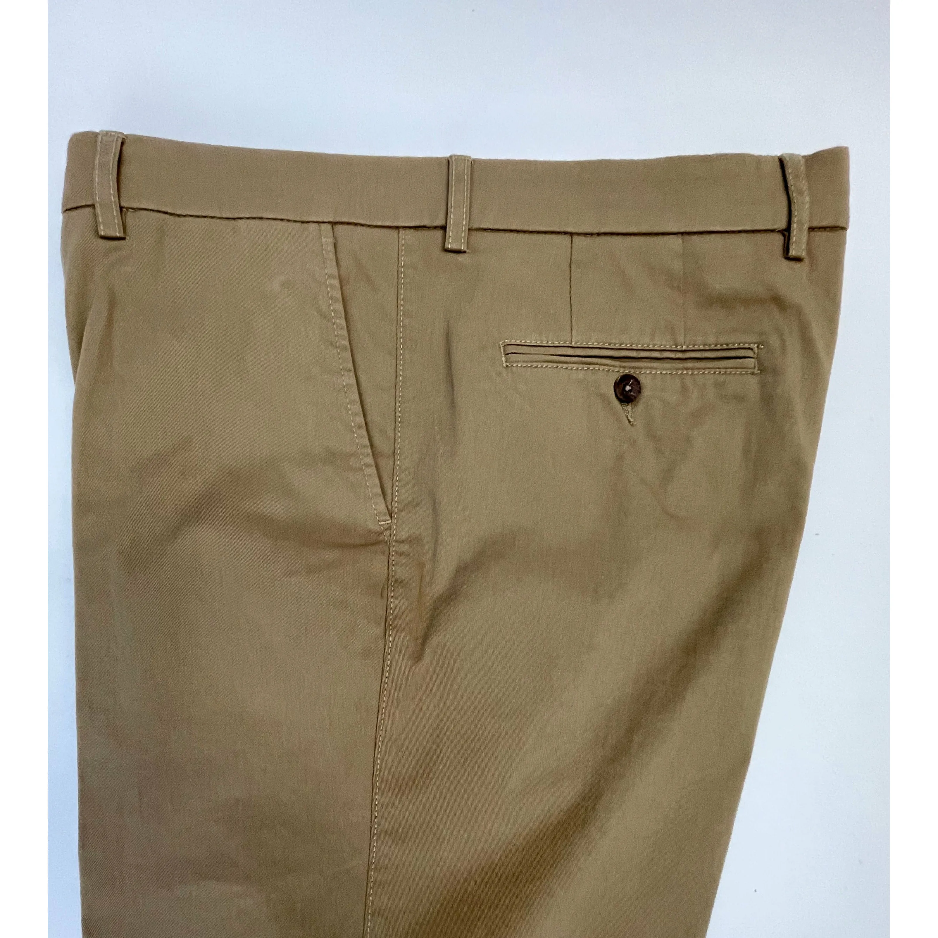 Modern Flat Front True Khaki Pima Twill Trouser sold by The Andover Shop product image thumbnail 3