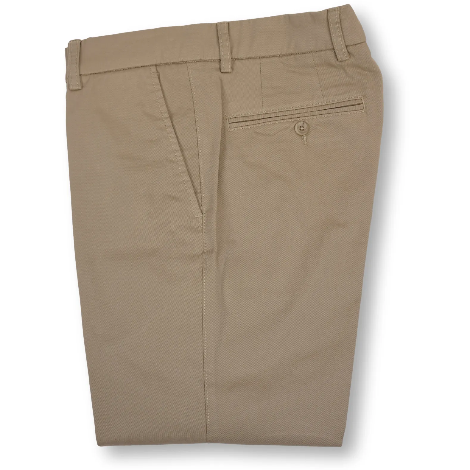 Modern Flat Front True Khaki Pima Twill Trouser sold by The Andover Shop