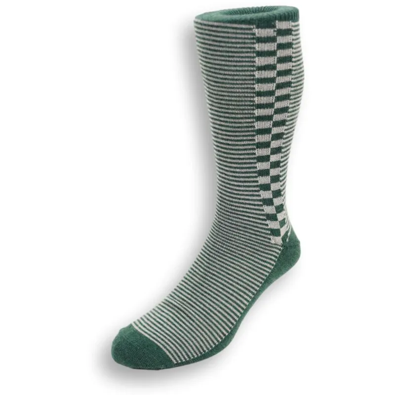 Mid-calf Stripes and Checks Wool Dress Socks sold by The Andover Shop