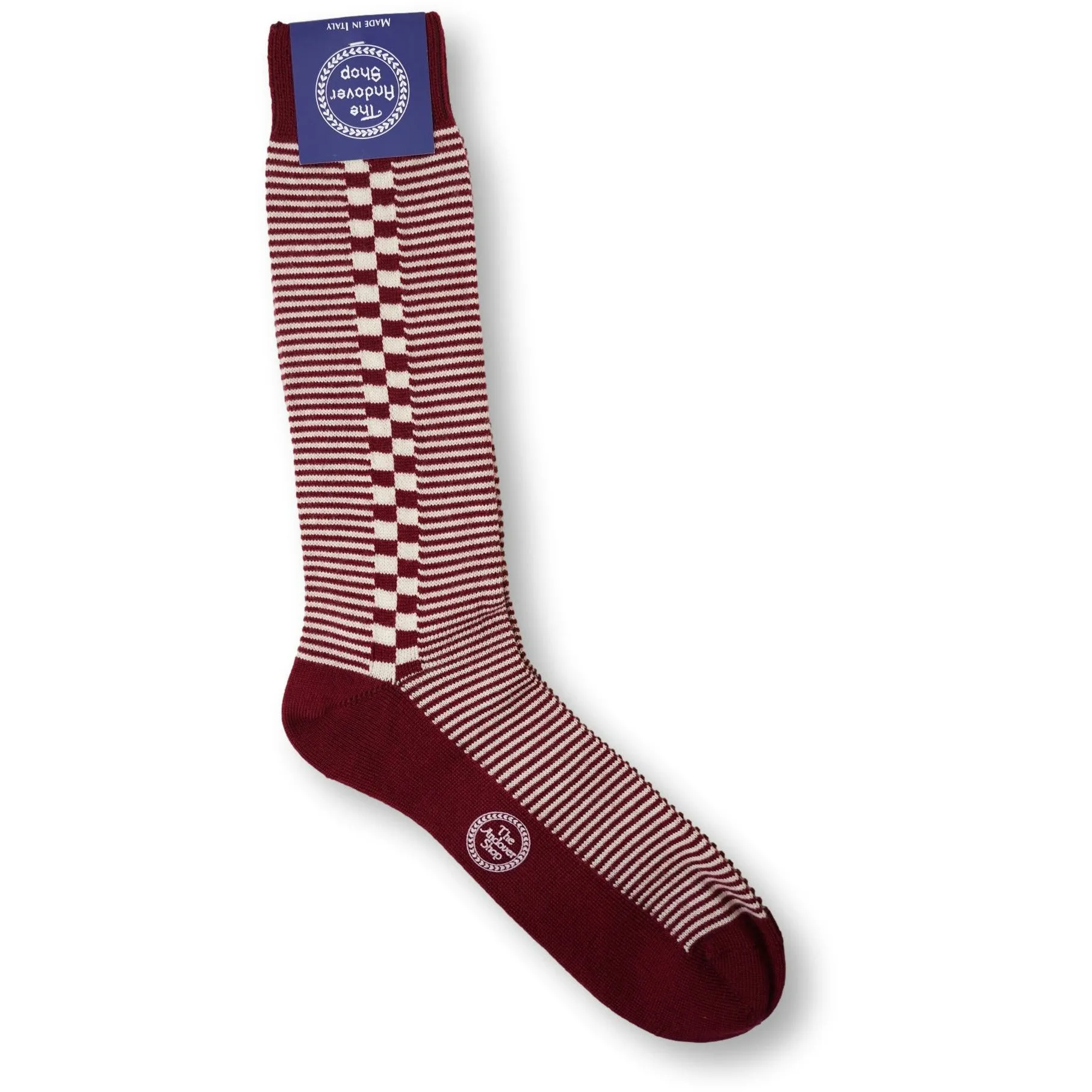 Mid-calf Stripes and Checks Wool Dress Socks sold by The Andover Shop product image thumbnail 2