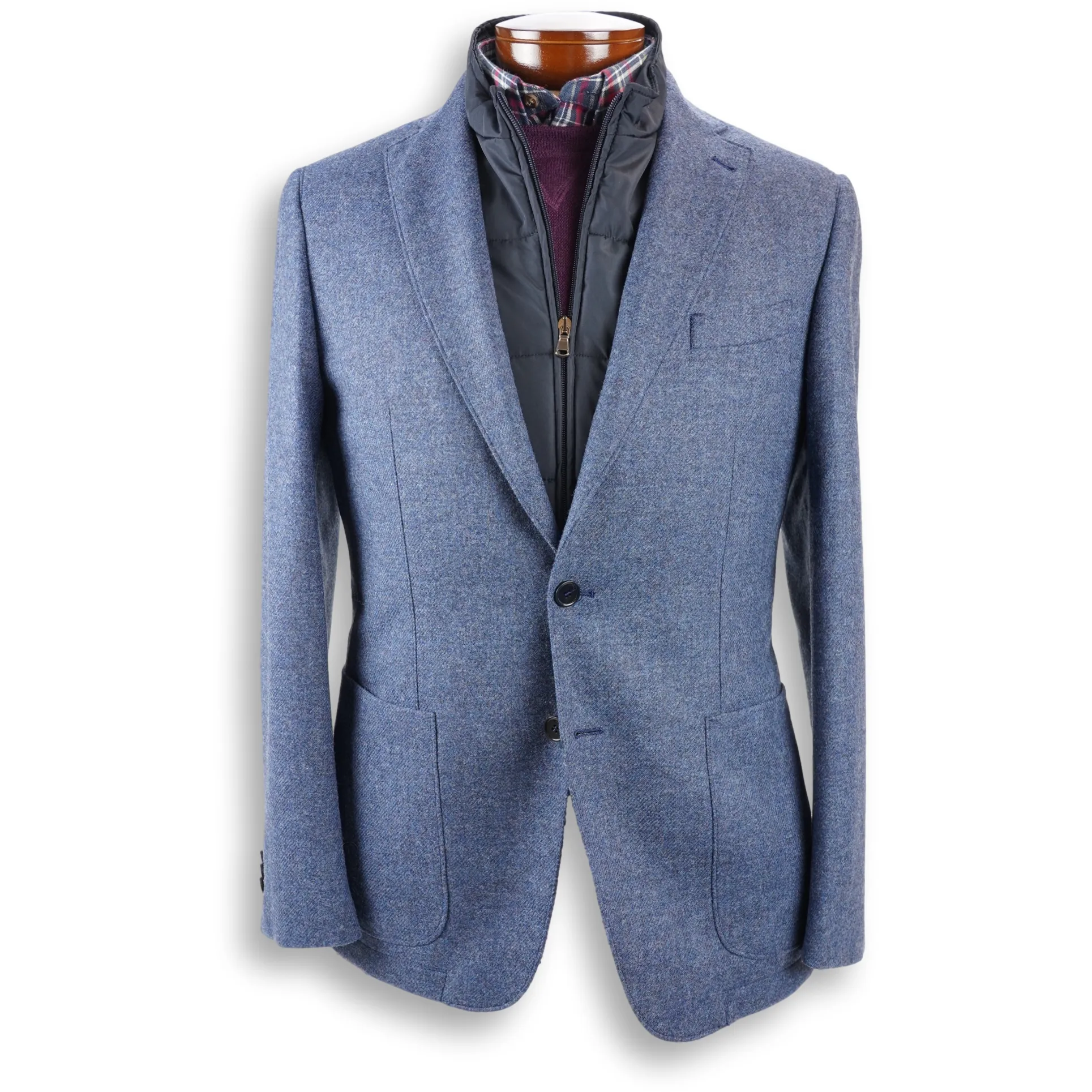 Light Blue 100% Virgin Italian Wool Zip-In Liner Sport Coat sold by The Andover Shop