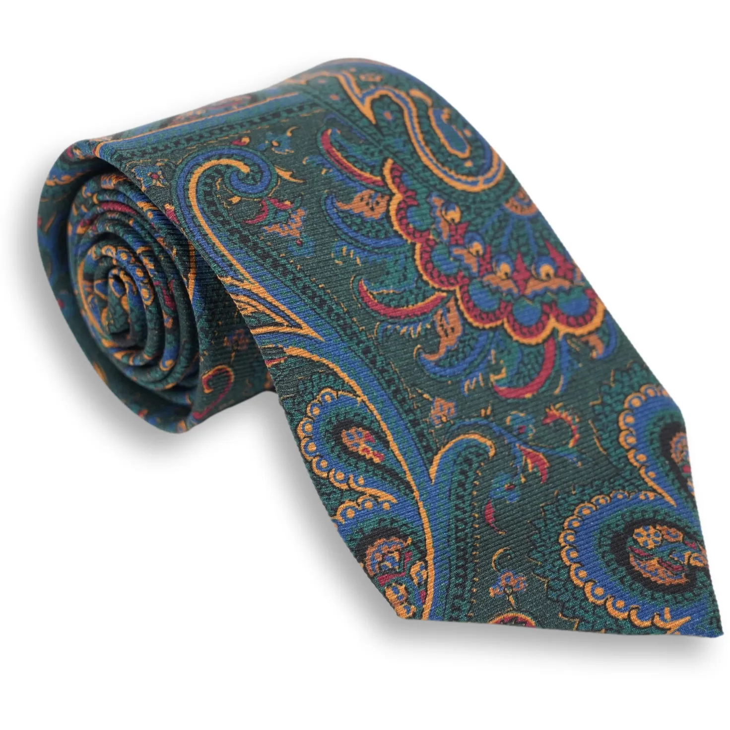 Multicolored Large Paisley Patterned Silk Woven Tie sold by The Andover Shop product image thumbnail 2