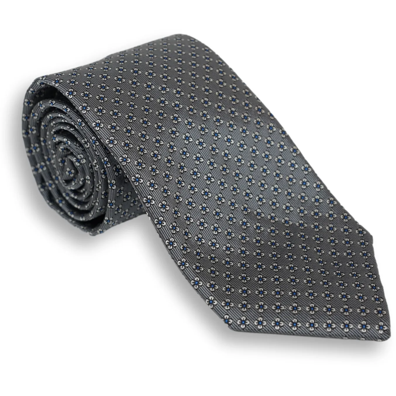 Silver with Flower Motif Silk Tie sold by The Andover Shop