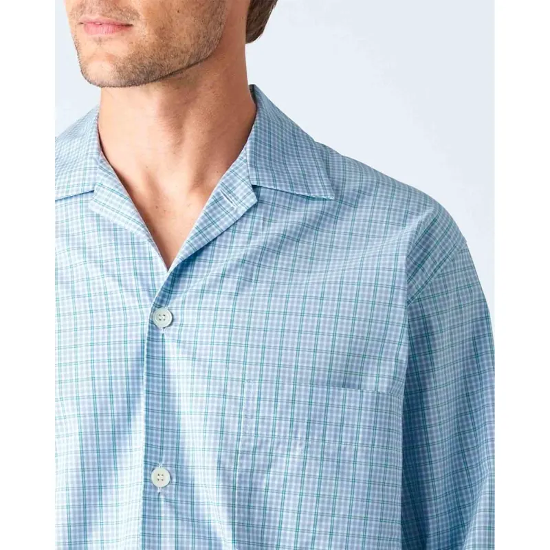 Classic Sky Green Check Pyjamas sold by The Andover Shop