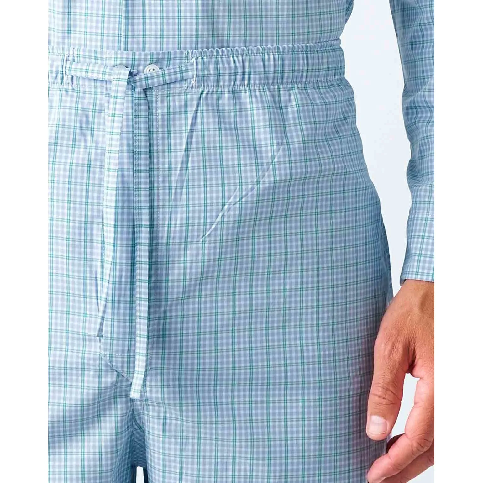 Classic Sky Green Check Pyjamas sold by The Andover Shop product image thumbnail 2