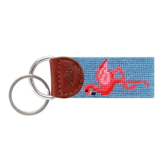 Flamingo Needlepoint Key Fob sold by The Andover Shop