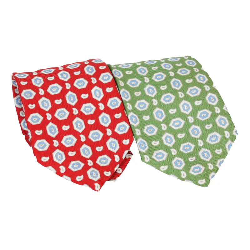 Alternating Paisley Foulard Silk Tie sold by The Andover Shop