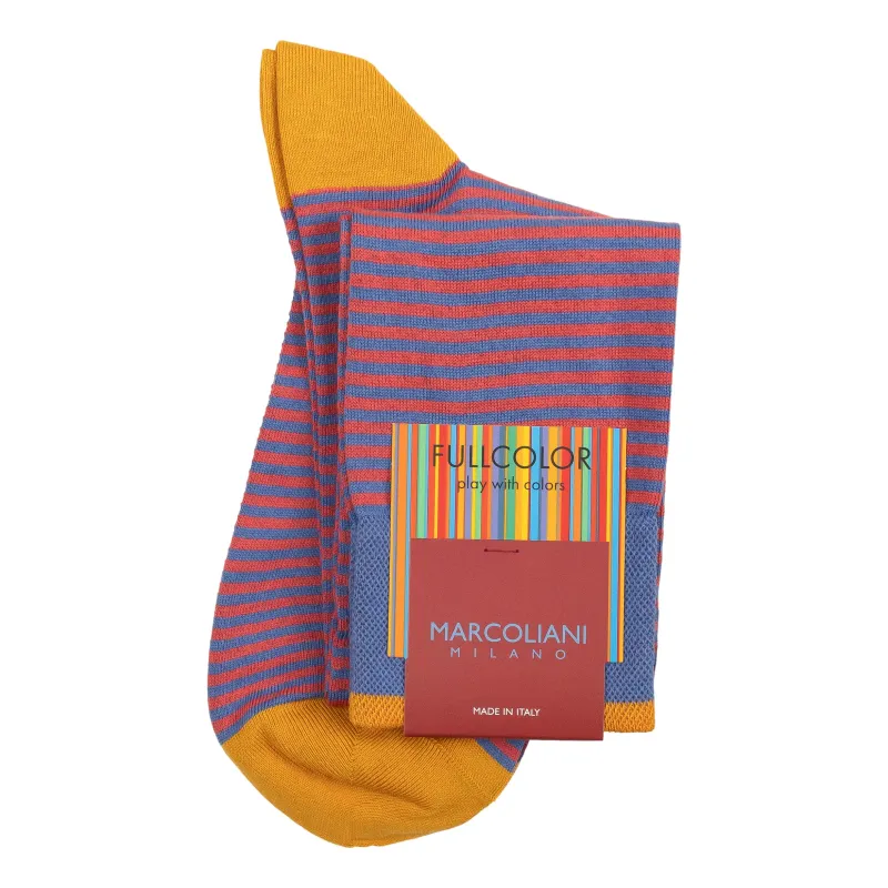 Pima Cotton Palio Stripe Over the Calf Dress Socks sold by The Andover Shop