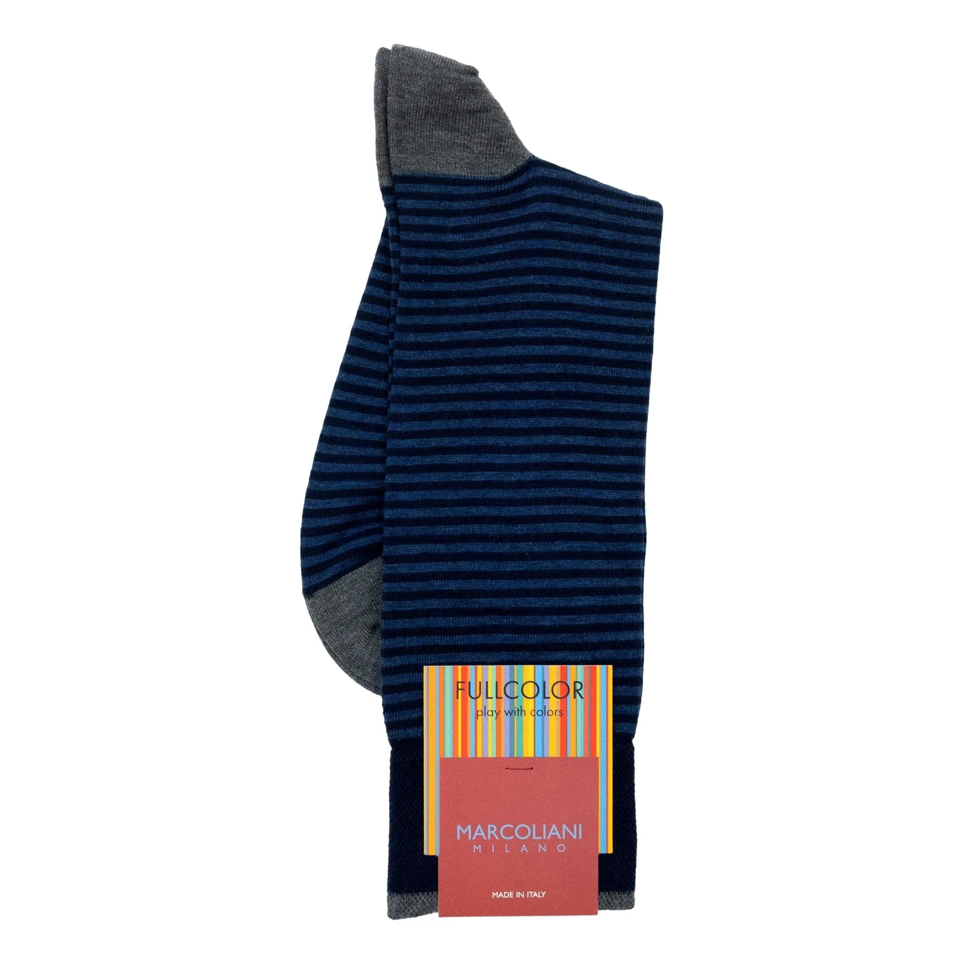 Pima Cotton Palio Stripe Mid-Calf Dress Socks sold by The Andover Shop product image thumbnail 4