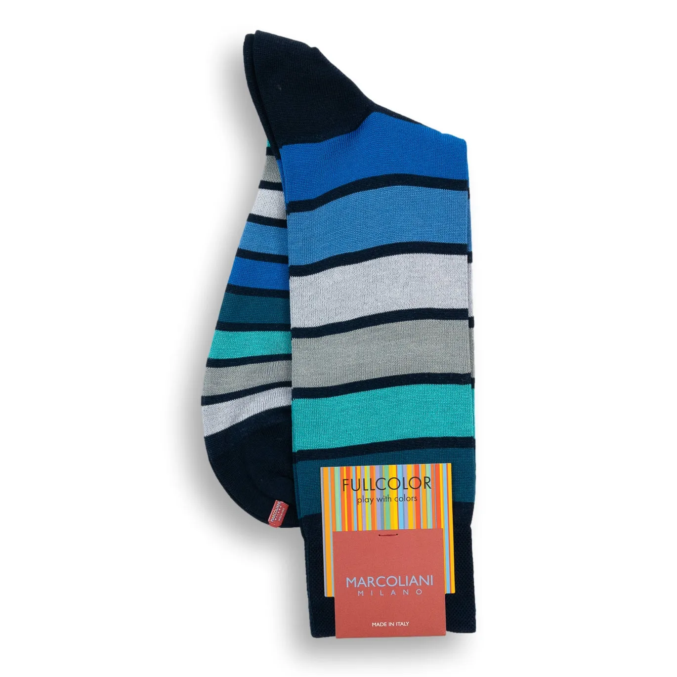 Pima Cotton Bellagio Stripe Mid-calf Dress Socks sold by The Andover Shop product image thumbnail 2