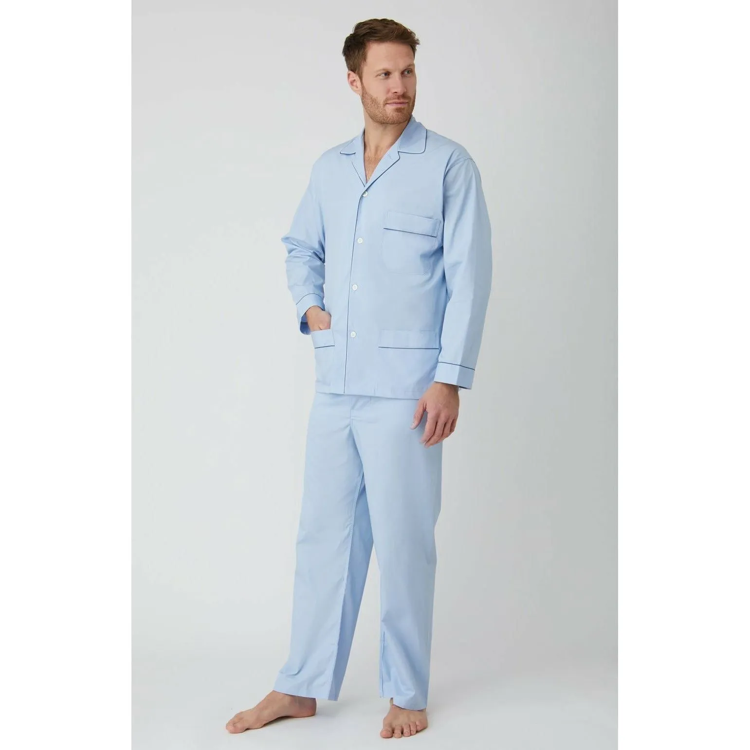 Classic Solid Blue Pyjamas sold by The Andover Shop product image thumbnail 2
