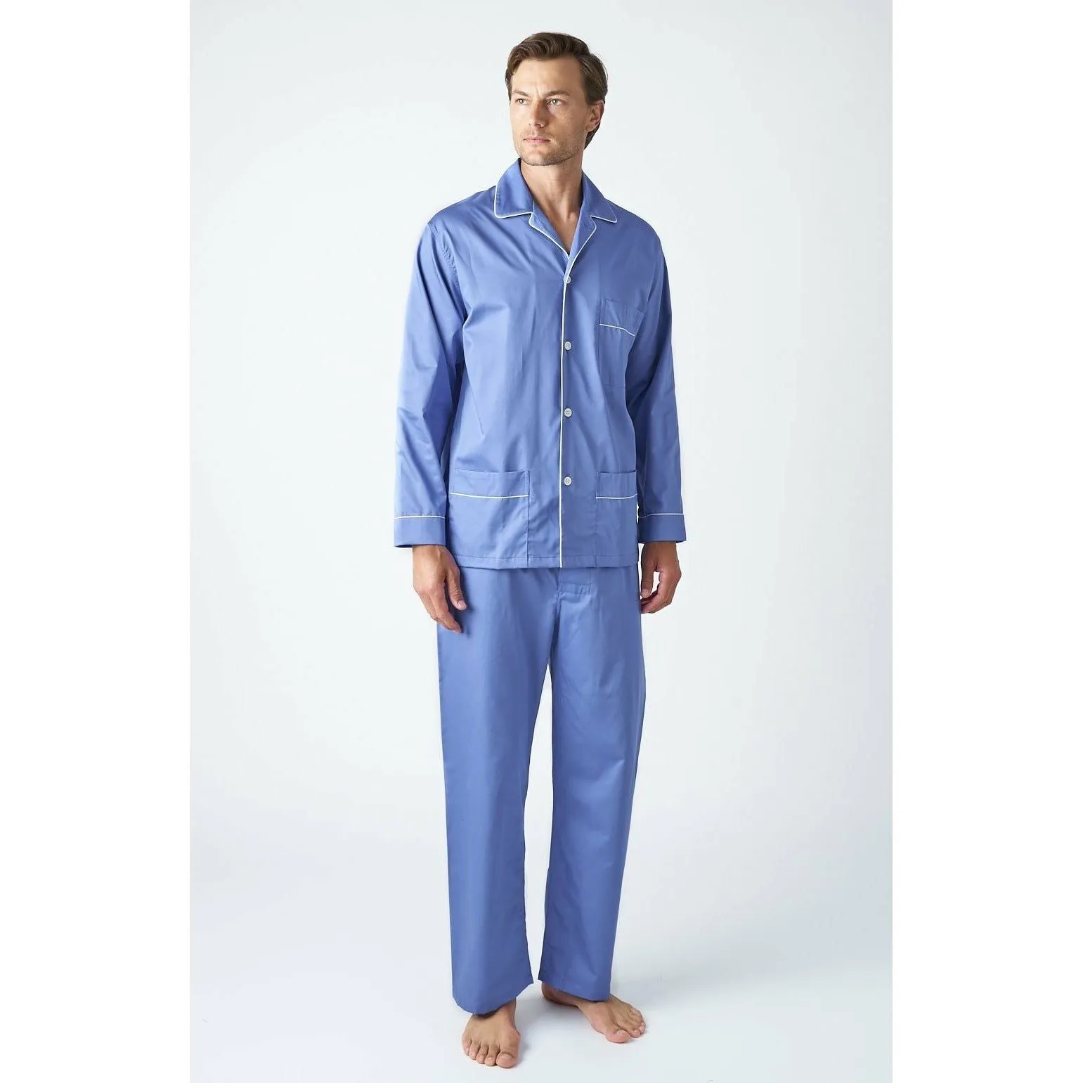 Classic Solid Blue Pyjamas sold by The Andover Shop