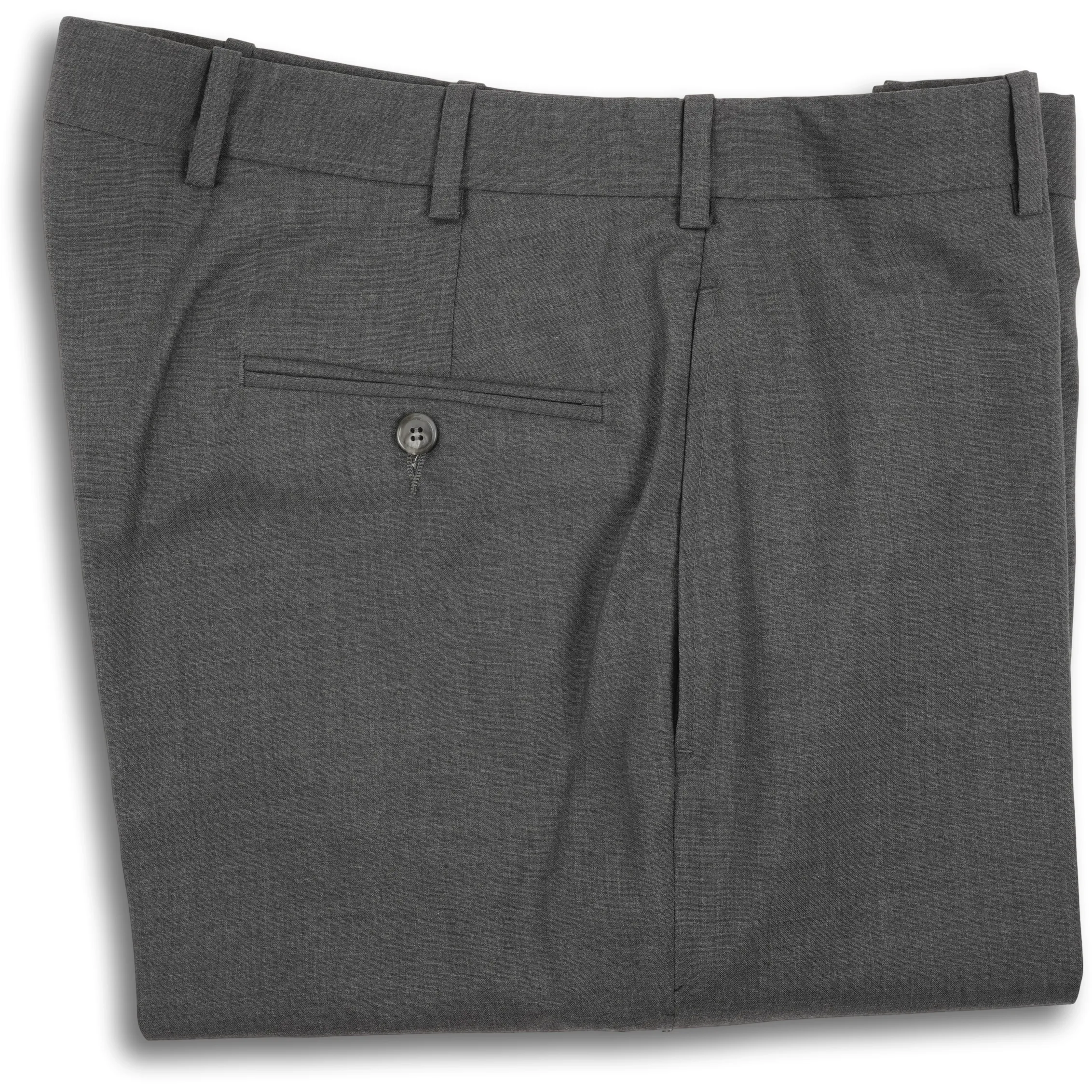 Medium Grey Tropical Wool Plain Front Trousers sold by The Andover Shop