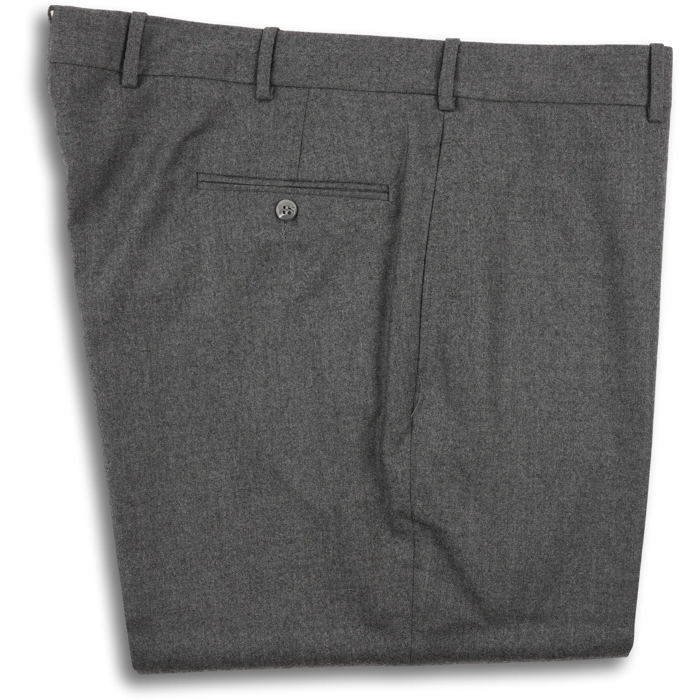 Medium Grey Flannel Plain Front Trousers sold by The Andover Shop